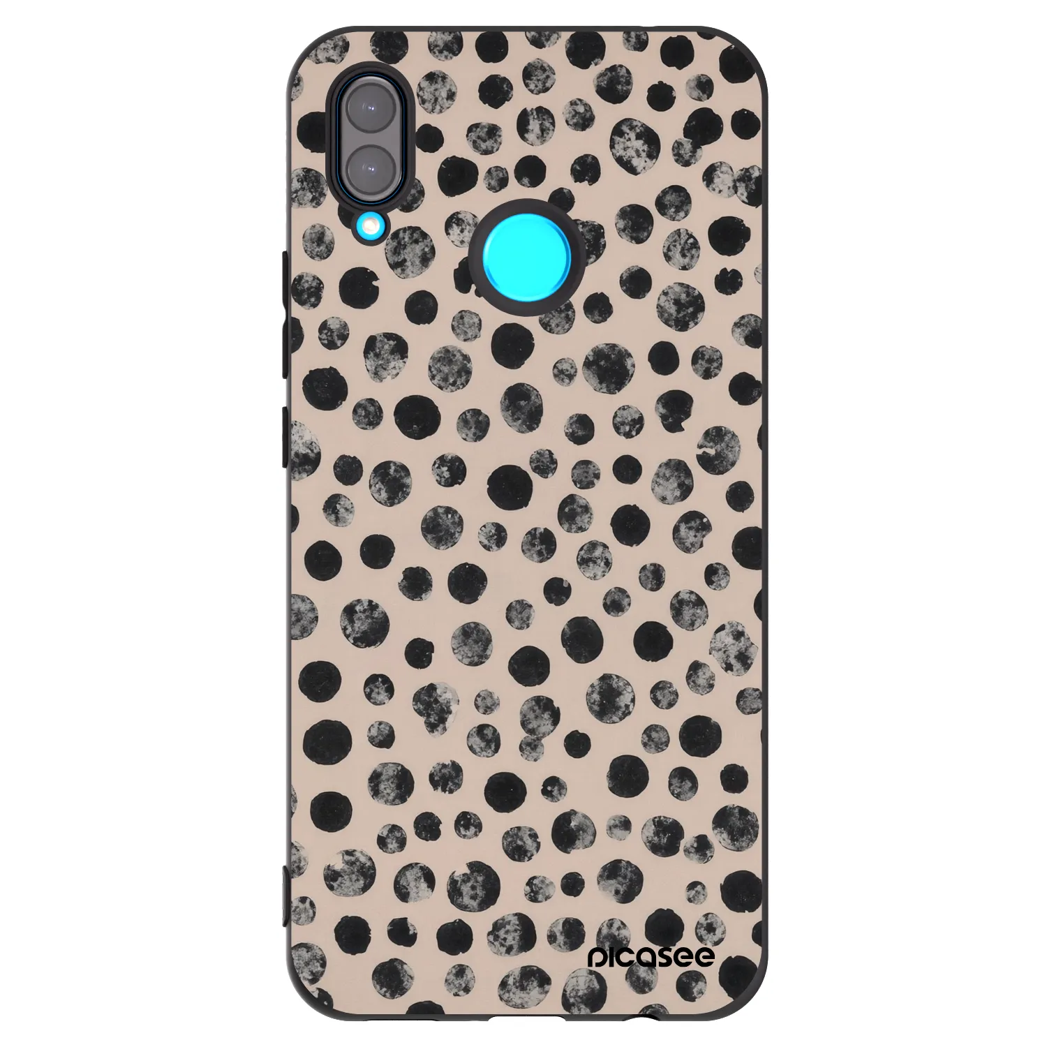 Picasee silikonski črni ovitek za Huawei Nova 3 - Dots