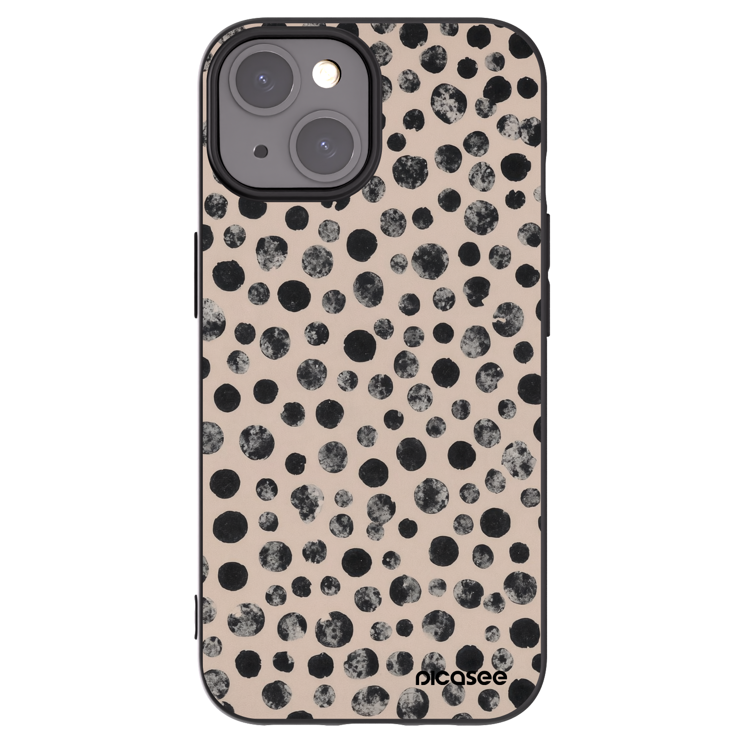 Picasee silikonski črni ovitek za Apple iPhone 15 - Dots