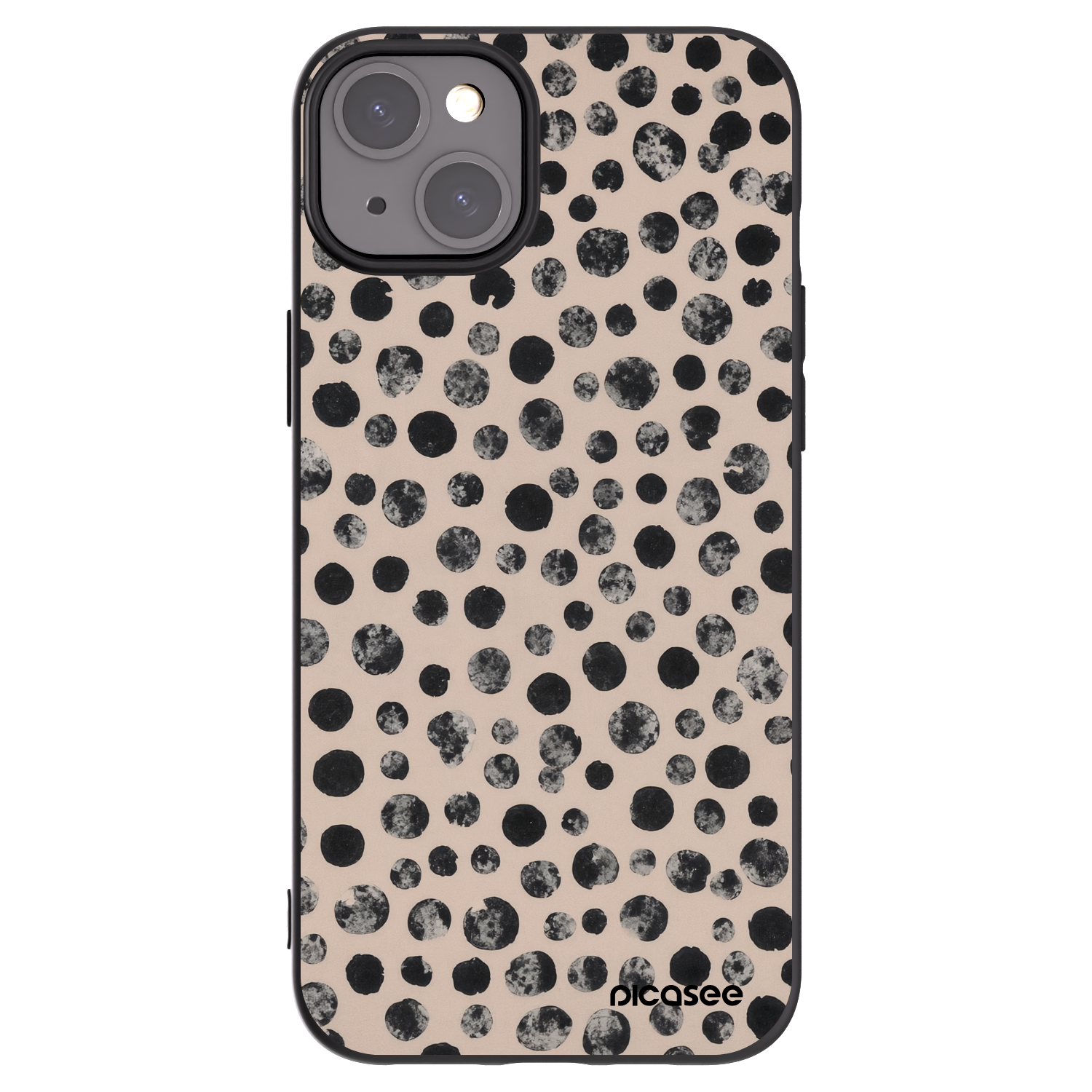Picasee silikonski črni ovitek za Apple iPhone 15 Plus - Dots