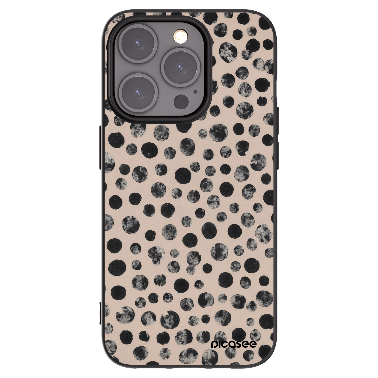 Picasee silikonski črni ovitek za Apple iPhone 15 Pro - Dots
