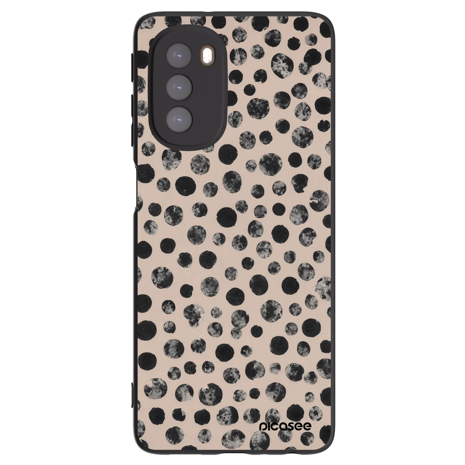 Picasee silikonski črni ovitek za Motorola Moto G51 - Dots