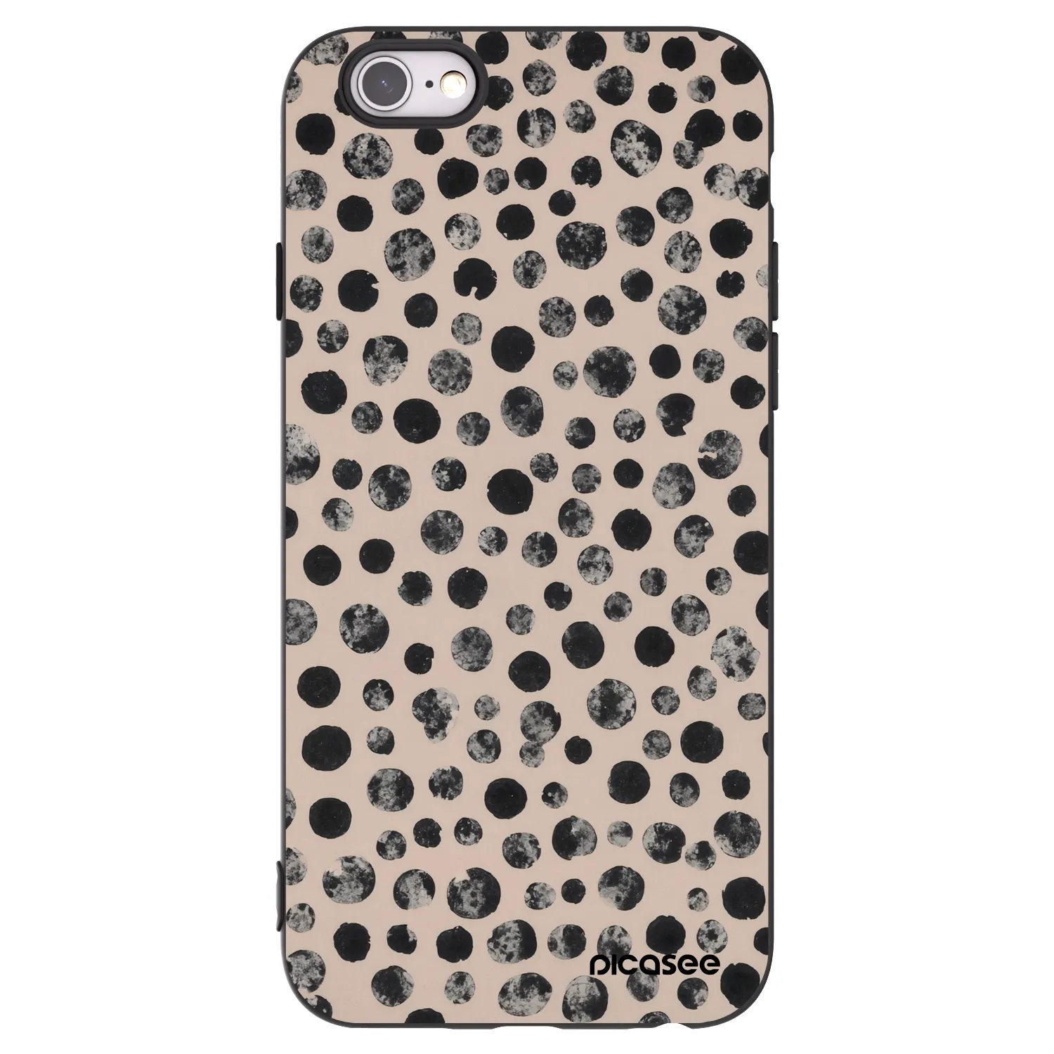 Picasee silikonski črni ovitek za Apple iPhone 6/6S - Dots