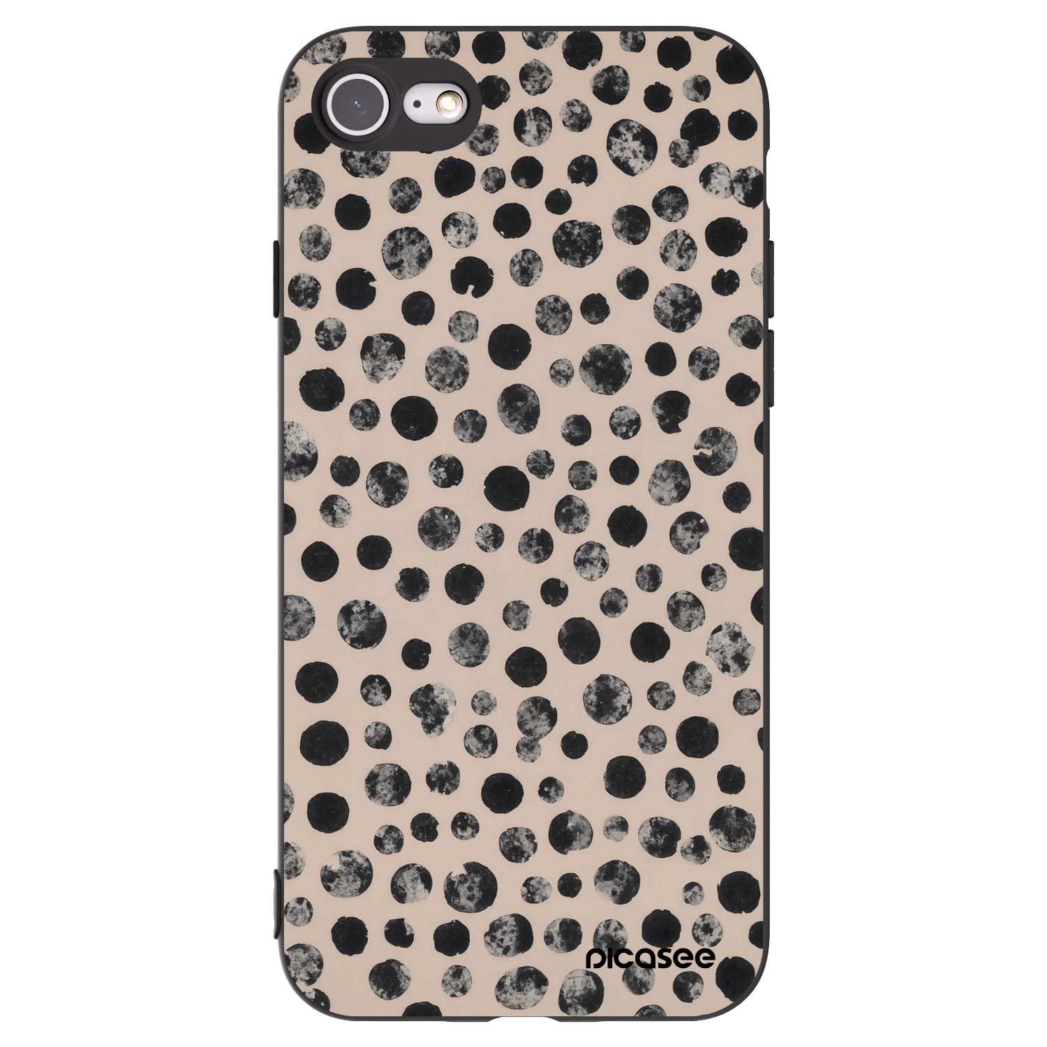 Picasee silikonski črni ovitek za Apple iPhone 7 - Dots