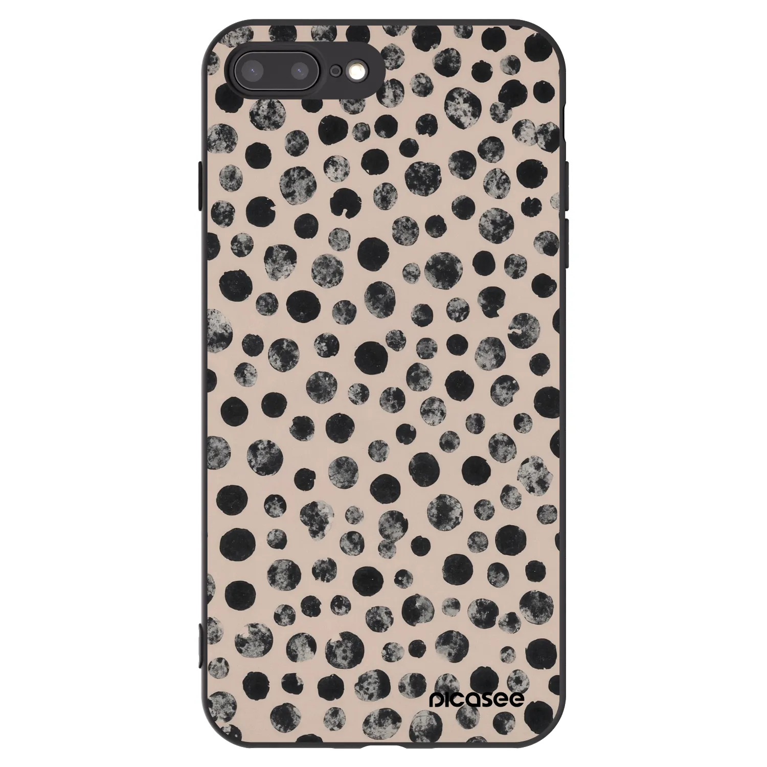 Picasee silikonski črni ovitek za Apple iPhone 7 Plus - Dots