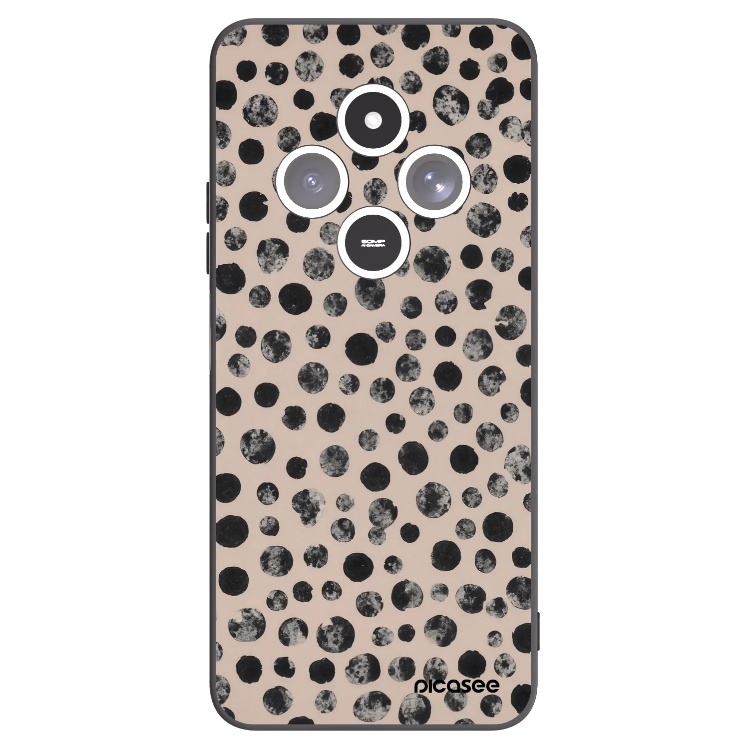 Picasee silikonski črni ovitek za Xiaomi Redmi 14C - Dots