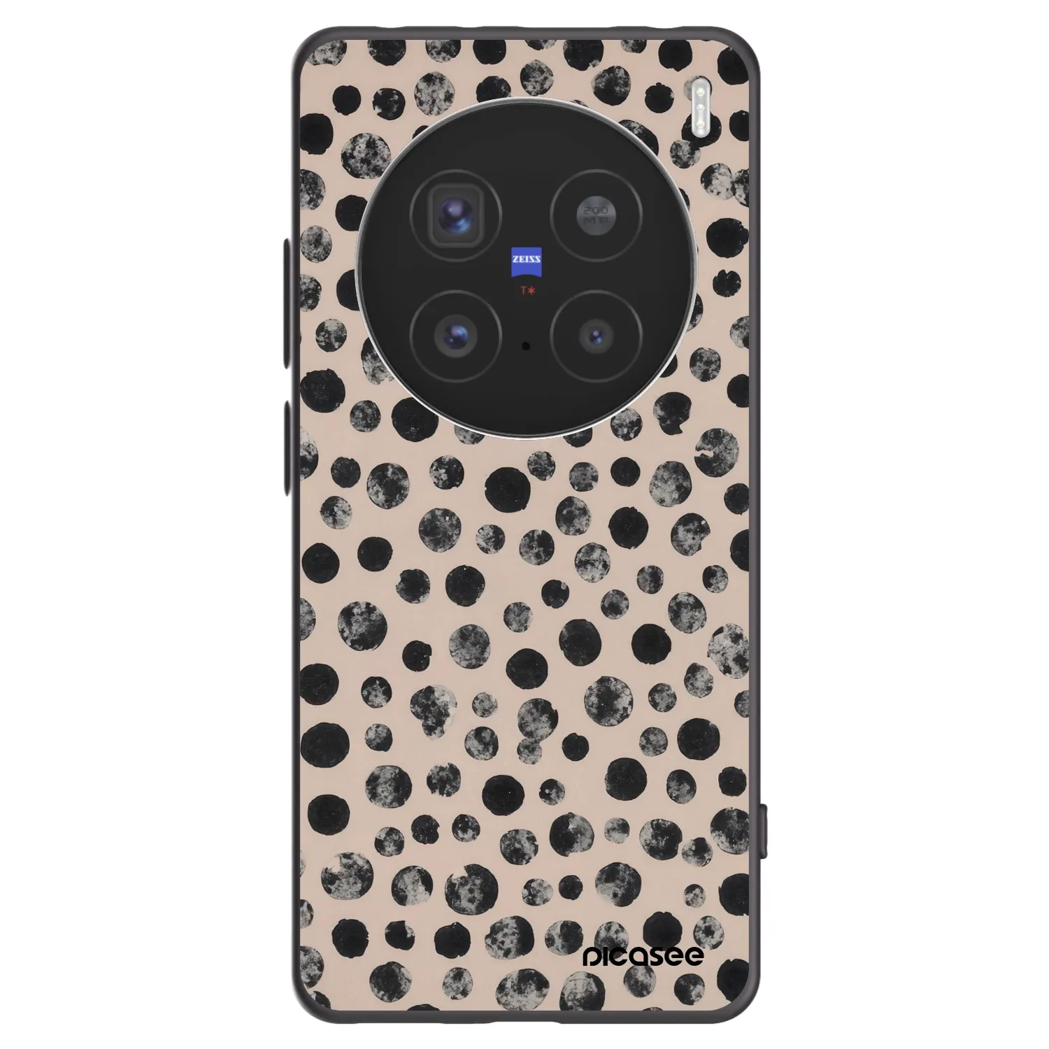 Picasee silikonski črni ovitek za Vivo X200 Pro - Dots