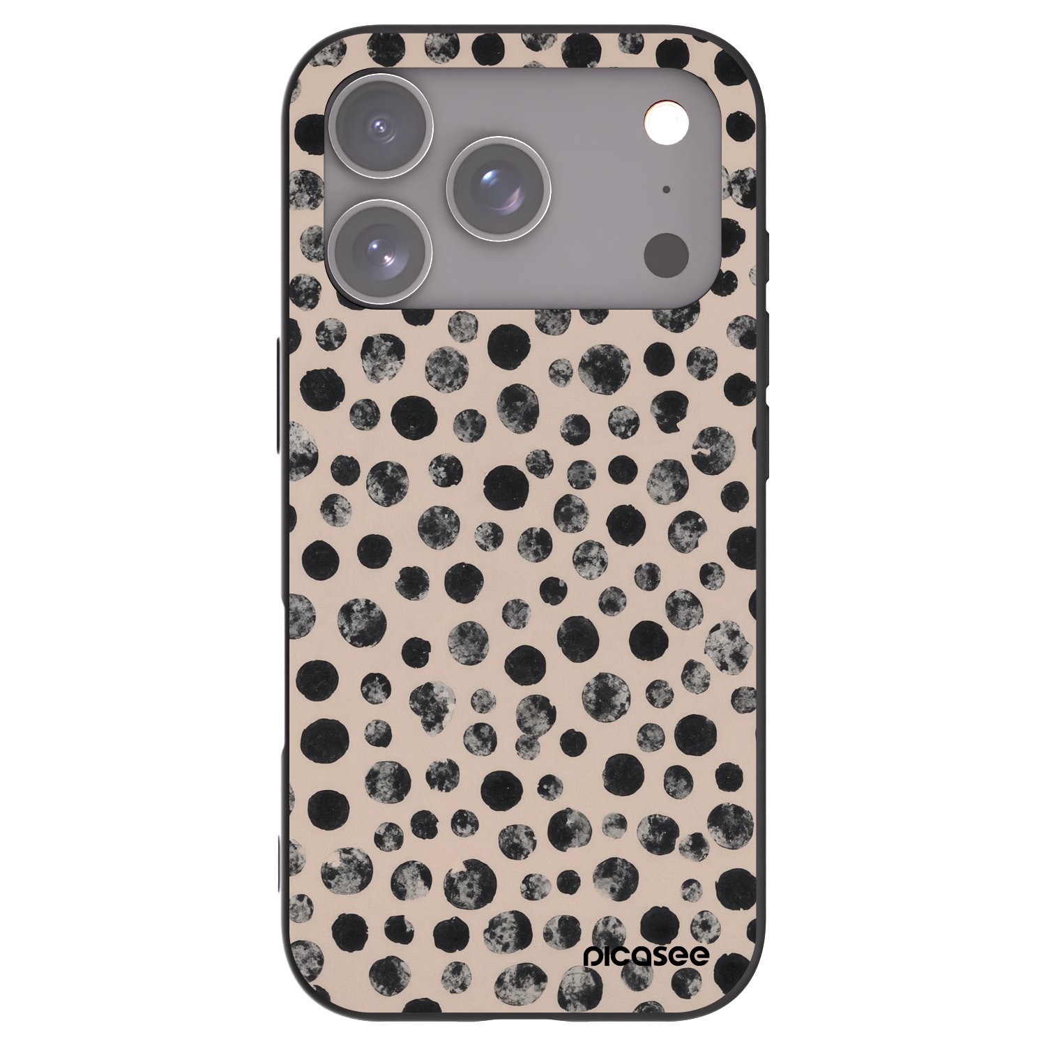 Picasee silikonski črni ovitek za Apple iPhone 17 Pro - Dots