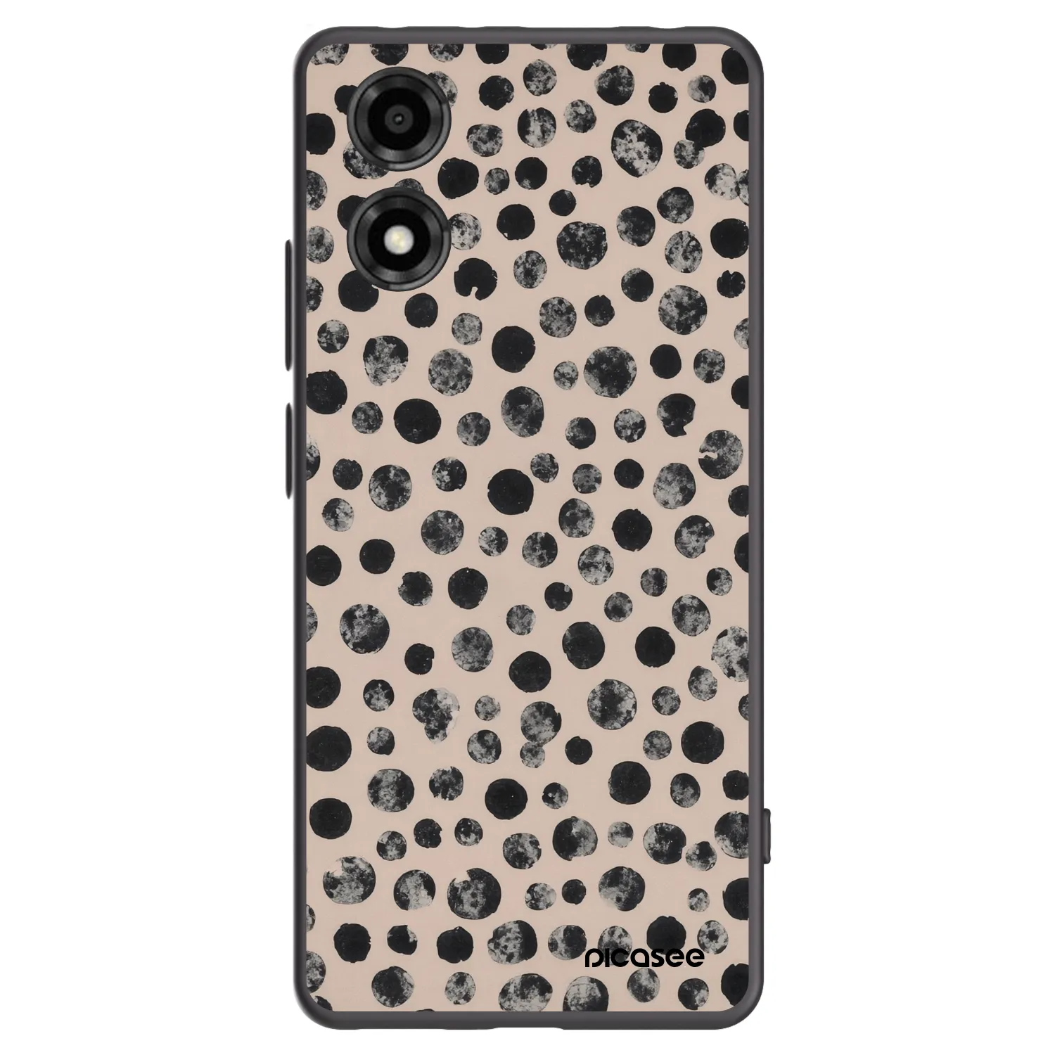Picasee silikonski črni ovitek za Motorola Moto E14 - Dots