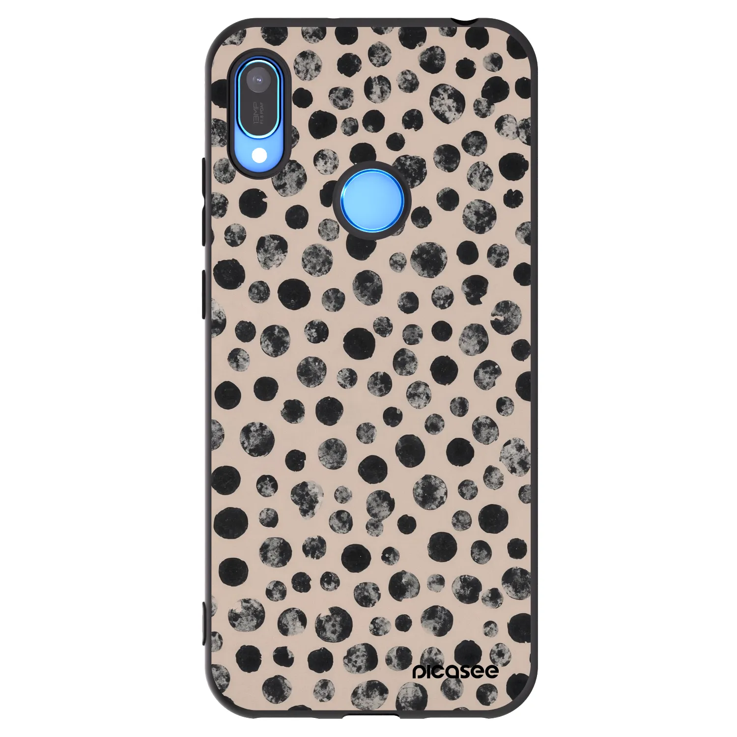Picasee silikonski črni ovitek za Huawei Y6 2019 - Dots