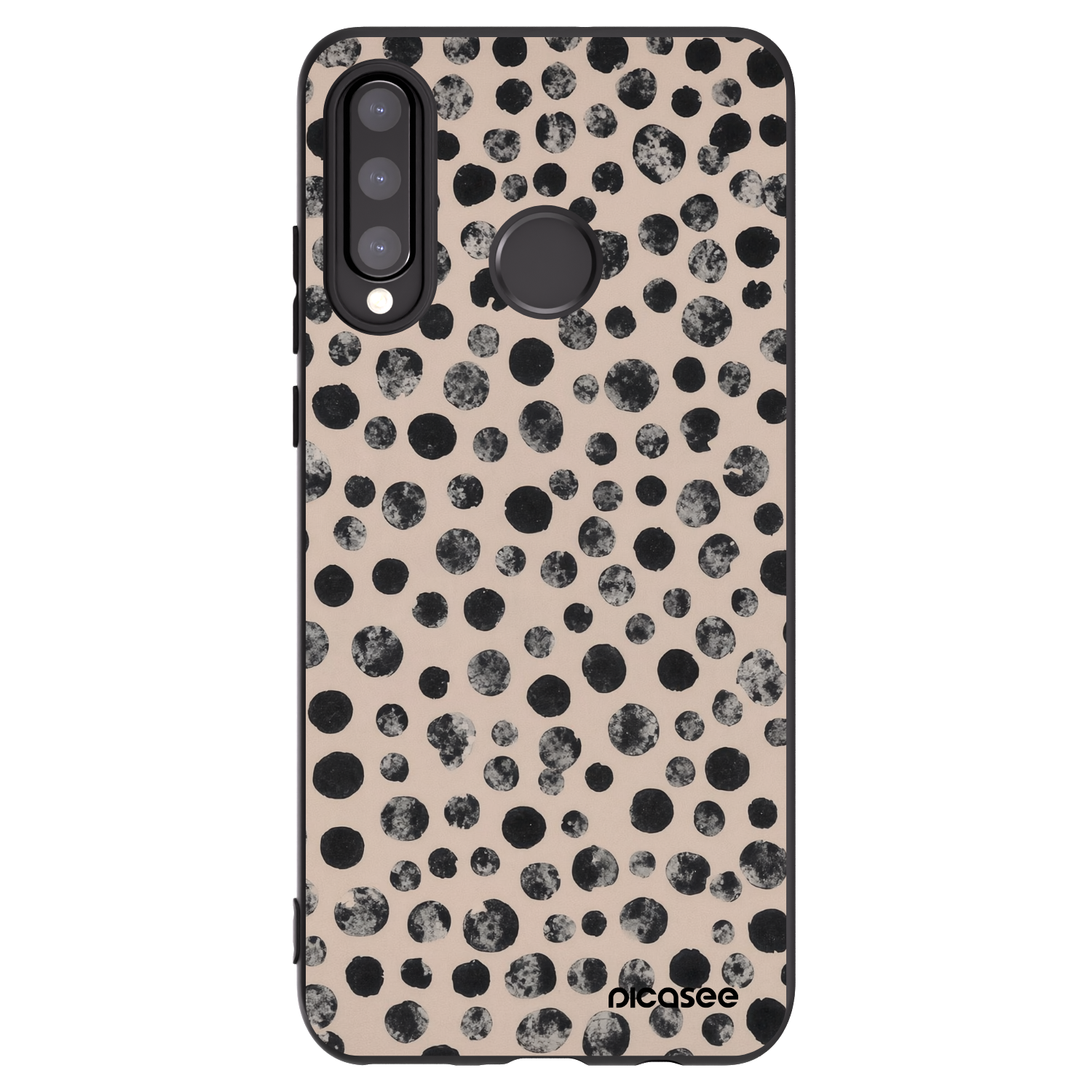 Picasee silikonski črni ovitek za Huawei P30 Lite - Dots
