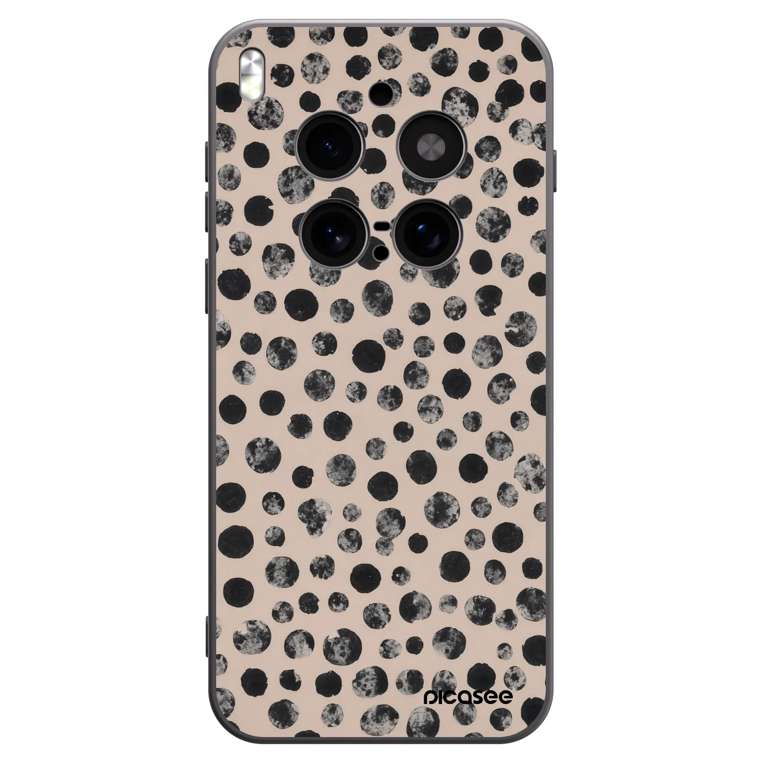 Picasee silikonski črni ovitek za Vivo X300 Pro - Dots