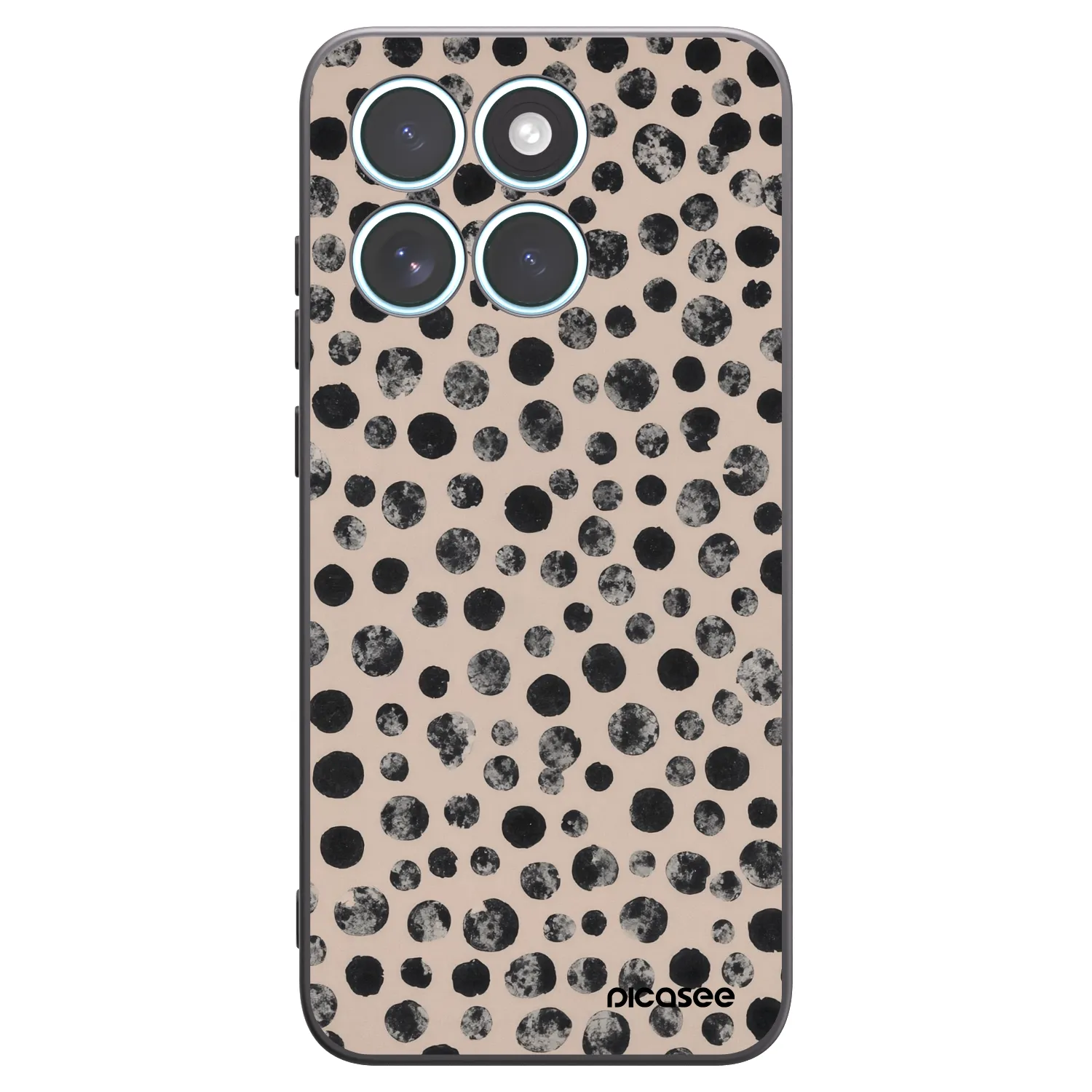 Picasee silikonski črni ovitek za Motorola Edge 70 Fusion - Dots