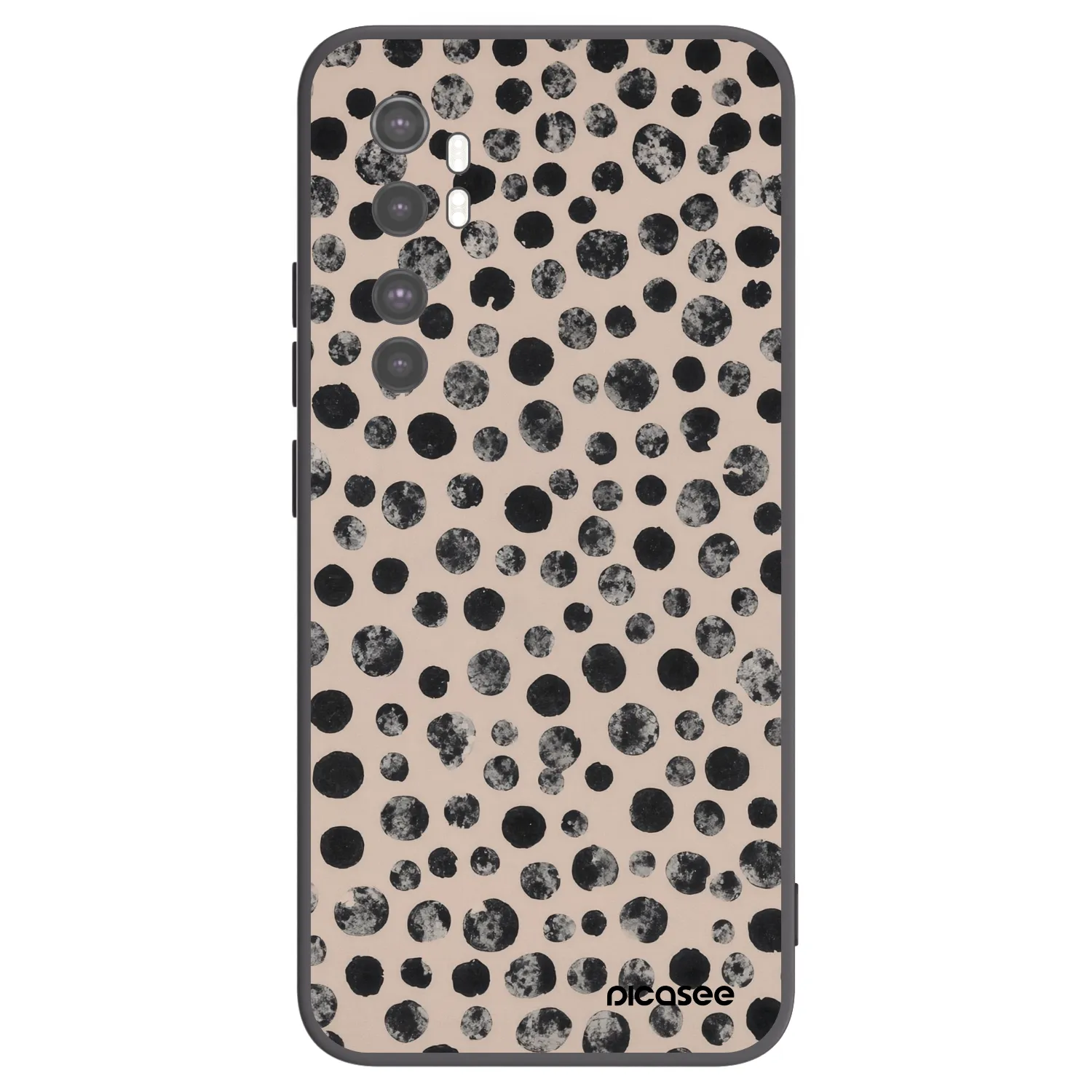 Picasee silikonski črni ovitek za Xiaomi Mi Note 10 Lite - Dots