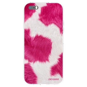 Picasee silikonski prozorni ovitek za Apple iPhone 5/5S/SE - Pink Moo