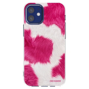 Picasee silikonski prozorni ovitek za Apple iPhone 12 mini - Pink Moo