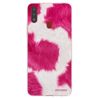 Picasee silikonski prozorni ovitek za Samsung Galaxy A20s - Pink Moo