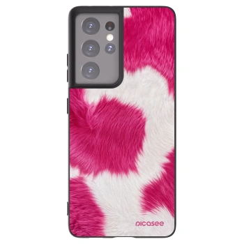 Picasee silikonski črni ovitek za Samsung Galaxy S21 Ultra 5G G998B - Pink Moo