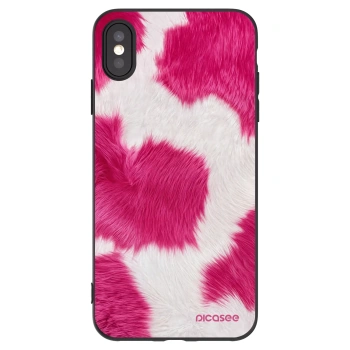 Picasee silikonski črni ovitek za Apple iPhone XS Max - Pink Moo