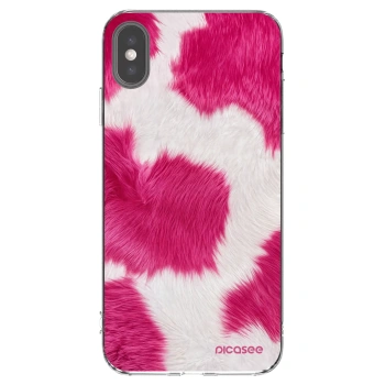 Picasee silikonski prozorni ovitek za Apple iPhone XS Max - Pink Moo