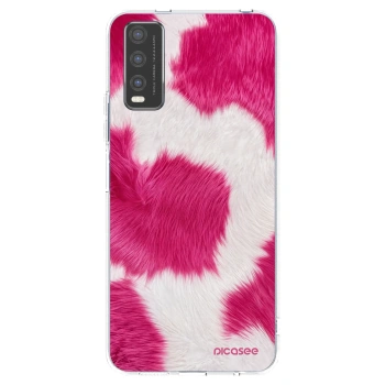 Picasee silikonski prozorni ovitek za Vivo Y20s - Pink Moo