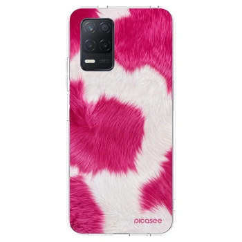 Picasee silikonski prozorni ovitek za Realme 8 5G - Pink Moo