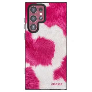 Picasee silikonski črni ovitek za Samsung Galaxy S22 Ultra 5G - Pink Moo