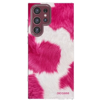 Picasee silikonski prozorni ovitek za Samsung Galaxy S22 Ultra 5G - Pink Moo