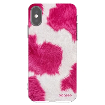 Picasee silikonski prozorni ovitek za Apple iPhone X/XS - Pink Moo