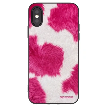 Picasee silikonski črni ovitek za Apple iPhone X/XS - Pink Moo