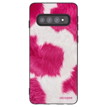 Picasee silikonski črni ovitek za Samsung Galaxy S10 G973 - Pink Moo