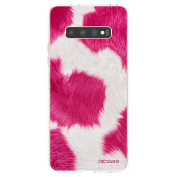 Picasee silikonski prozorni ovitek za Samsung Galaxy S10 Plus G975 - Pink Moo