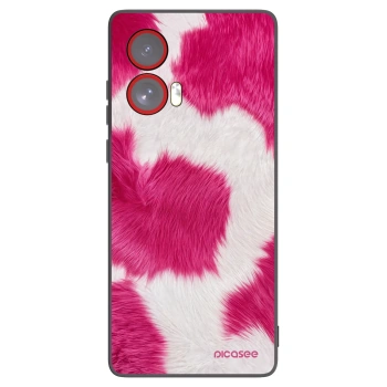 Picasee silikonski črni ovitek za Motorola Edge 50 Fusion - Pink Moo