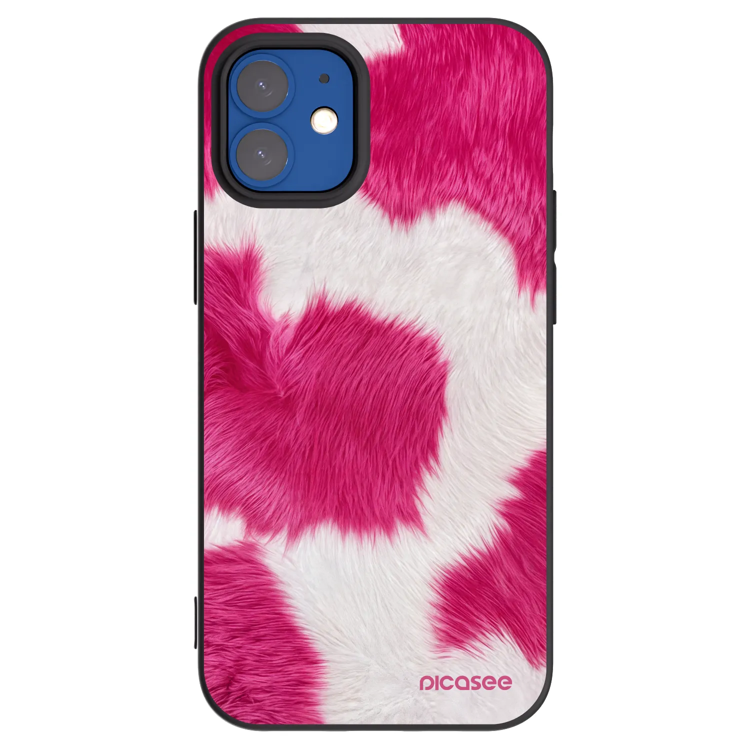 Picasee silikonski črni ovitek za Apple iPhone 12 mini - Pink Moo