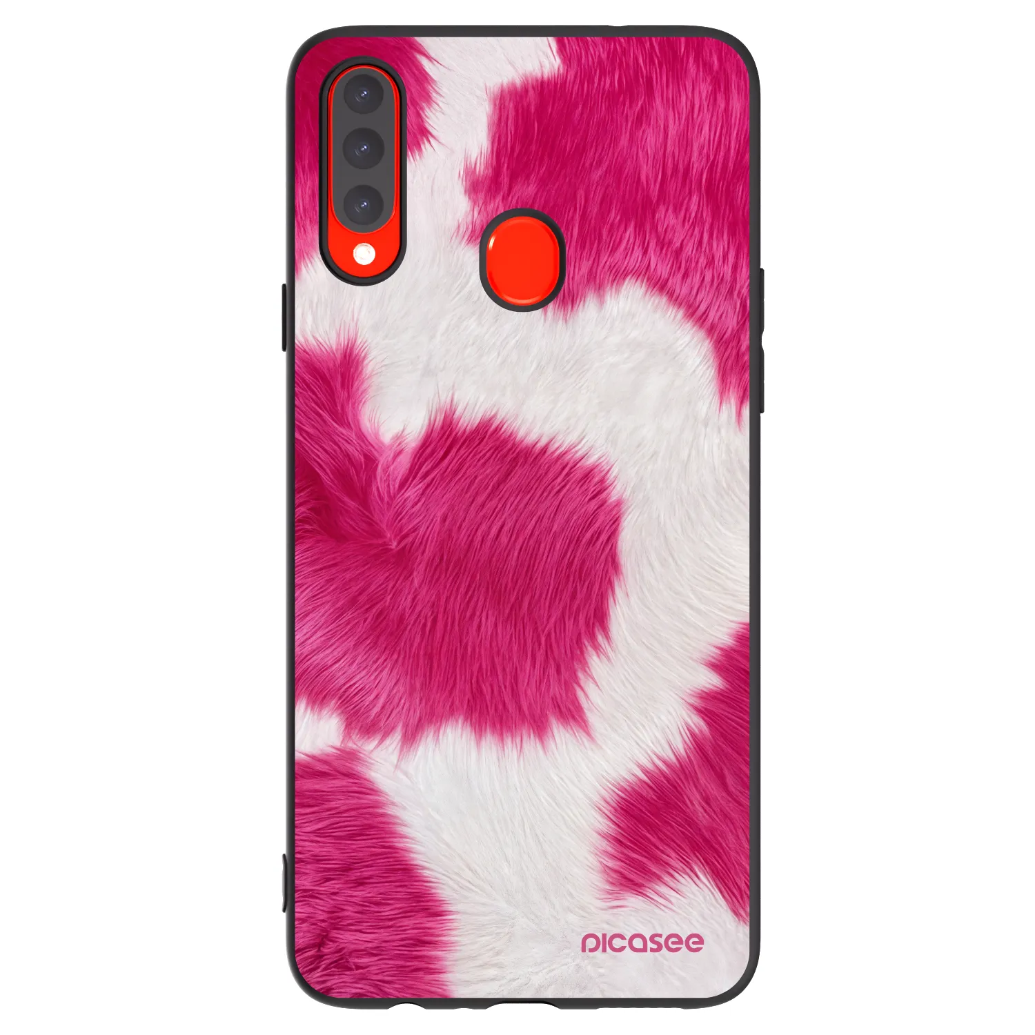 Picasee silikonski črni ovitek za Samsung Galaxy A20s - Pink Moo