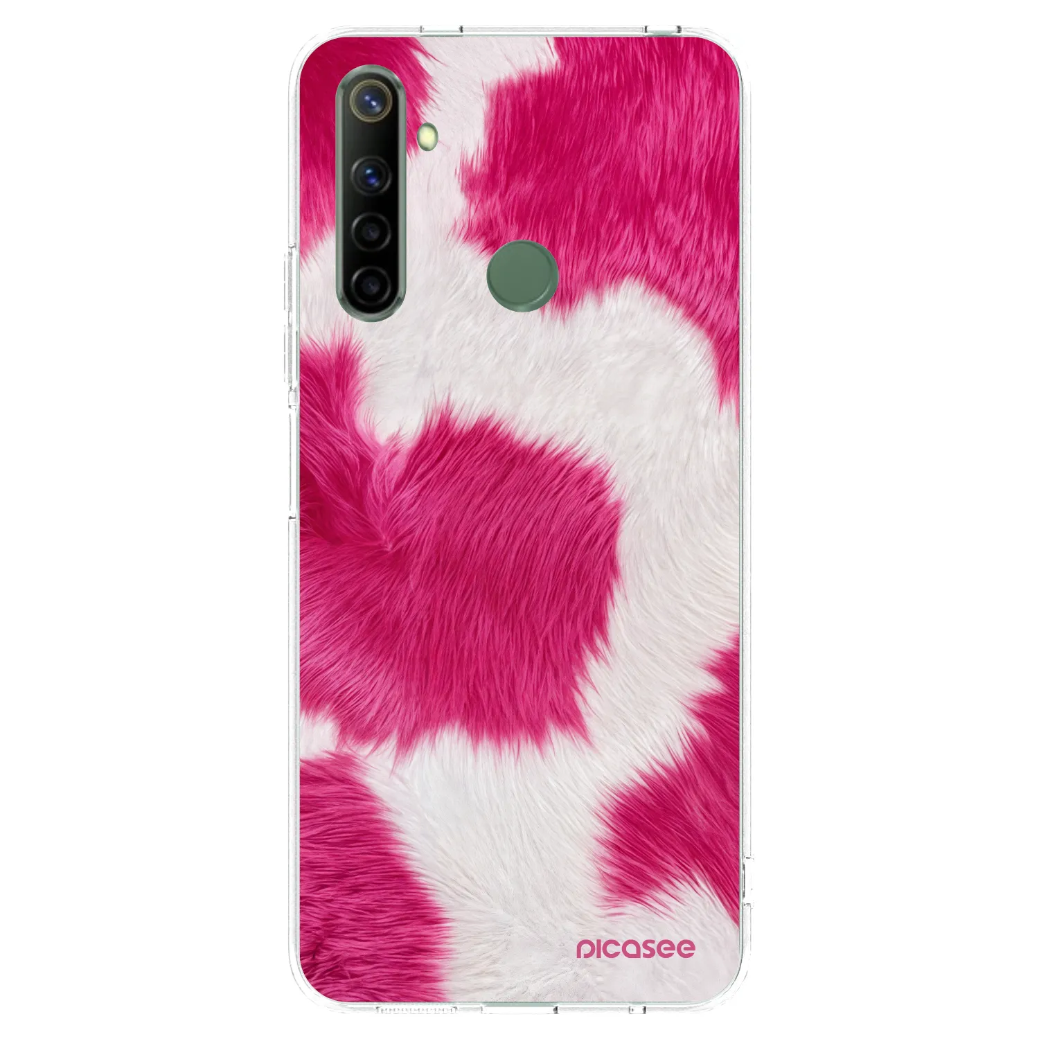 Picasee silikonski prozorni ovitek za Realme 6i - Pink Moo