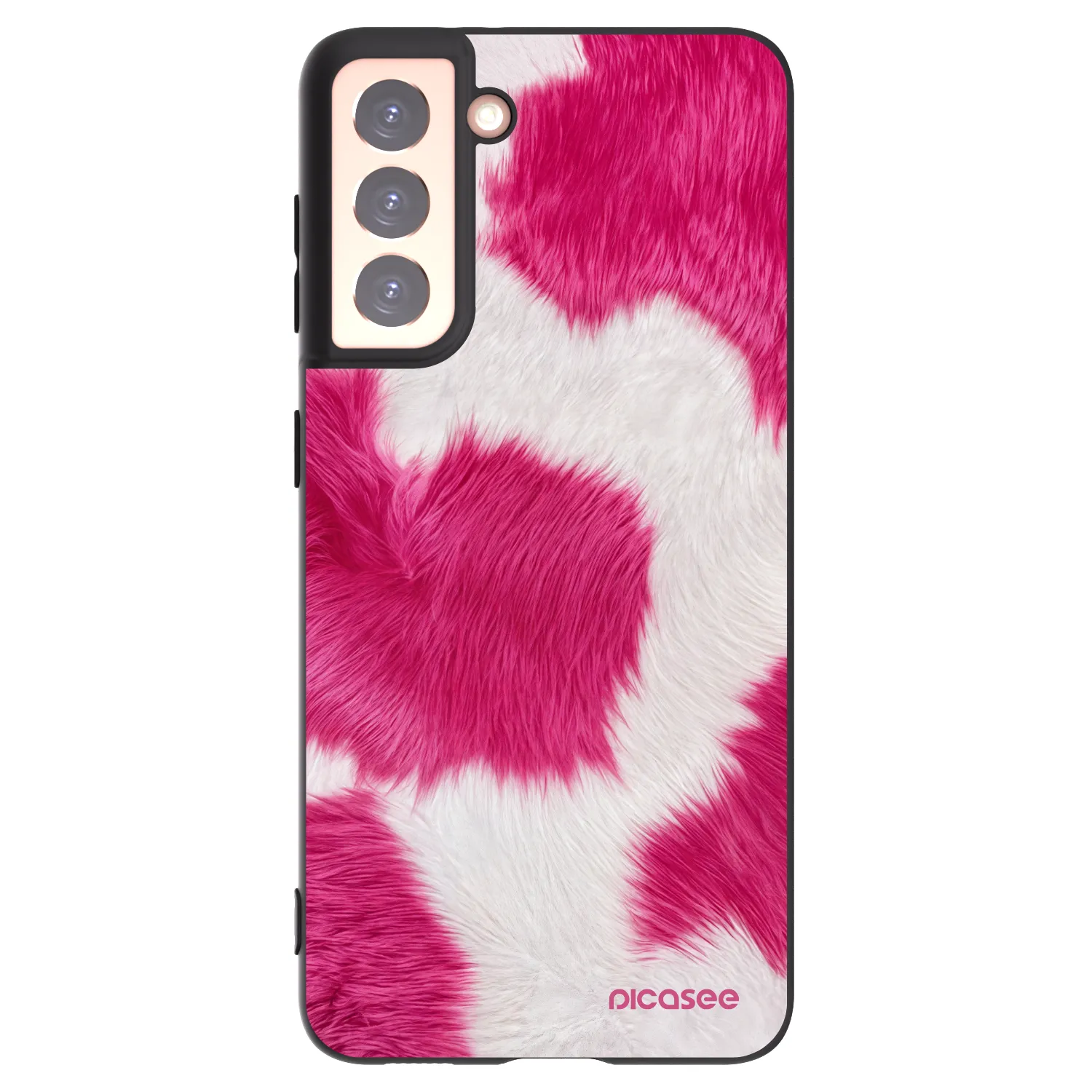Picasee silikonski črni ovitek za Samsung Galaxy S21 5G G991B - Pink Moo