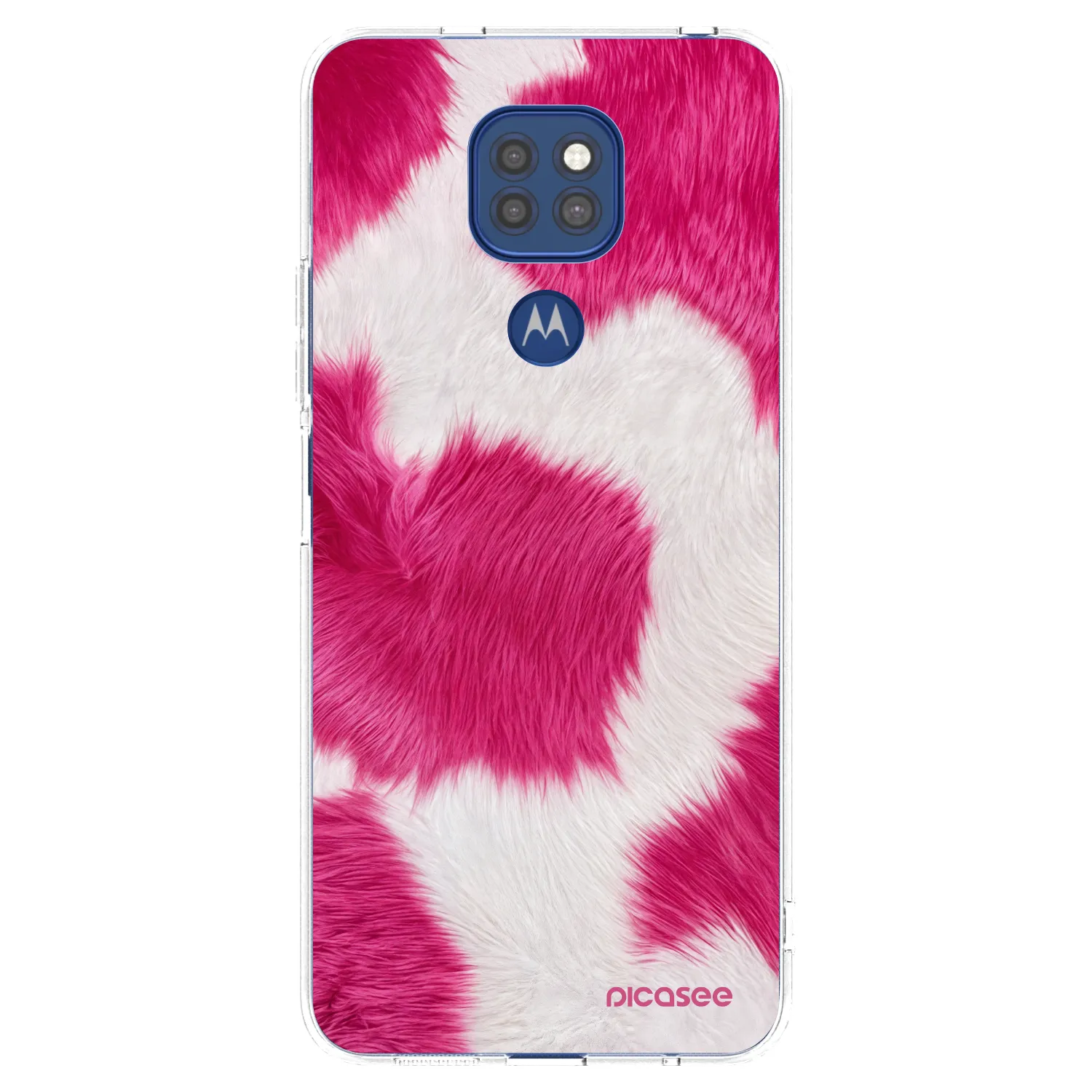 Picasee silikonski prozorni ovitek za Motorola Moto G9 Play - Pink Moo
