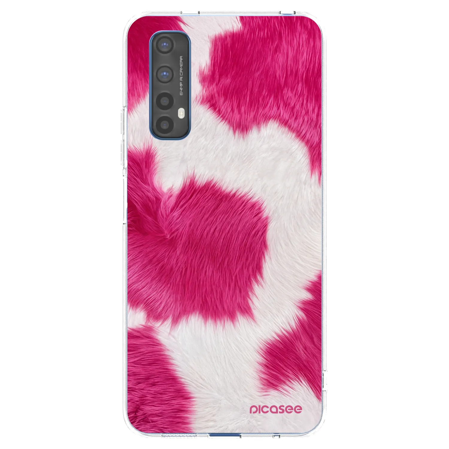 Picasee silikonski prozorni ovitek za Realme 7 - Pink Moo