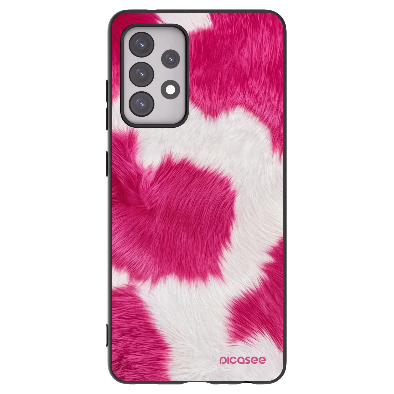 Picasee silikonski črni ovitek za Samsung Galaxy A52s 5G A528B - Pink Moo