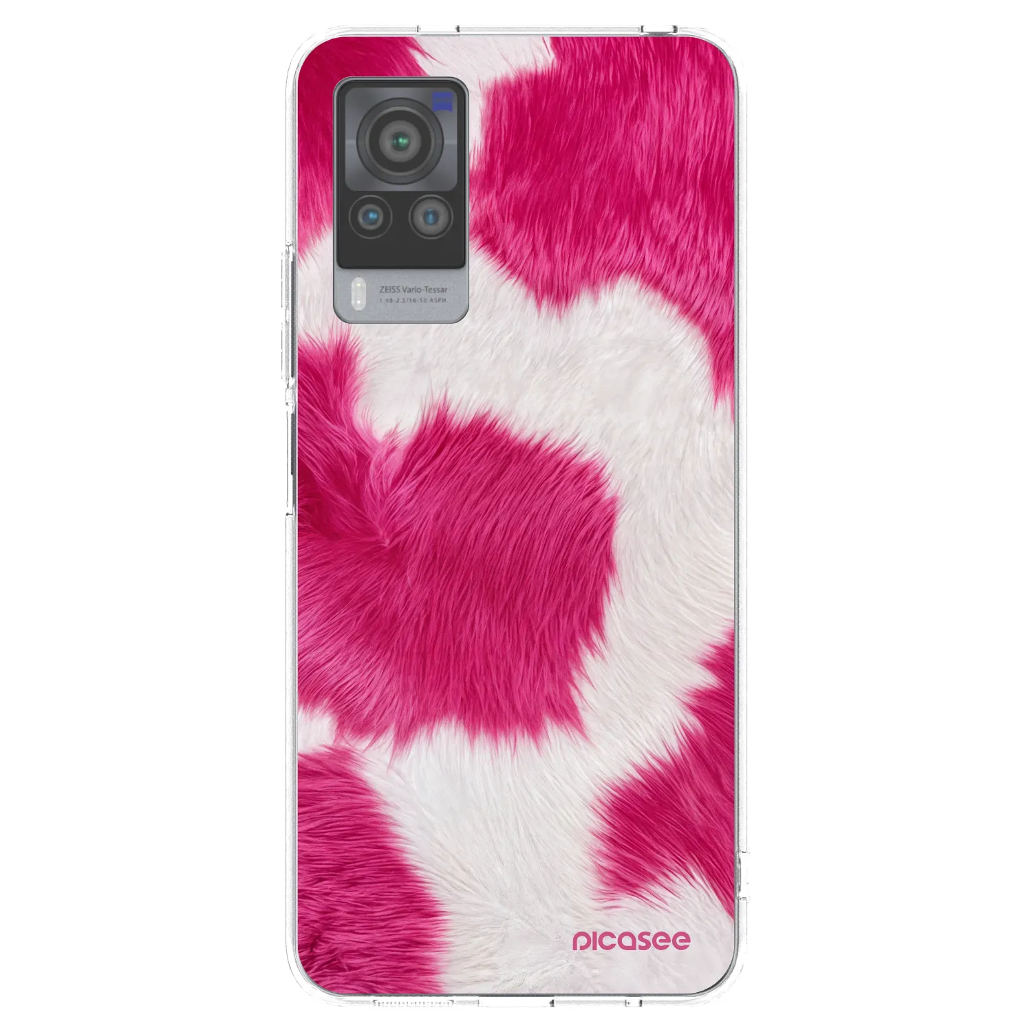 Picasee silikonski prozorni ovitek za Vivo X60 Pro 5G - Pink Moo