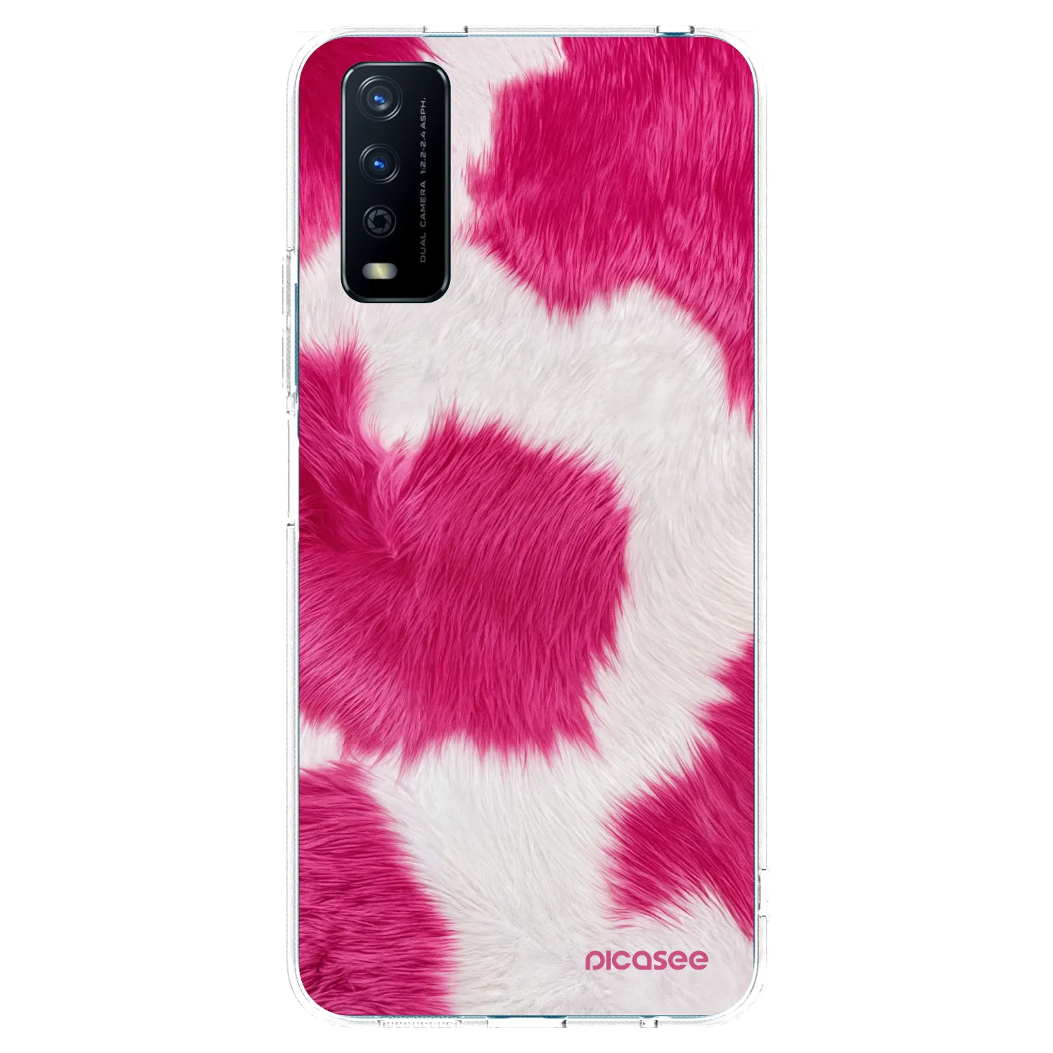 Picasee silikonski prozorni ovitek za Vivo Y11s - Pink Moo