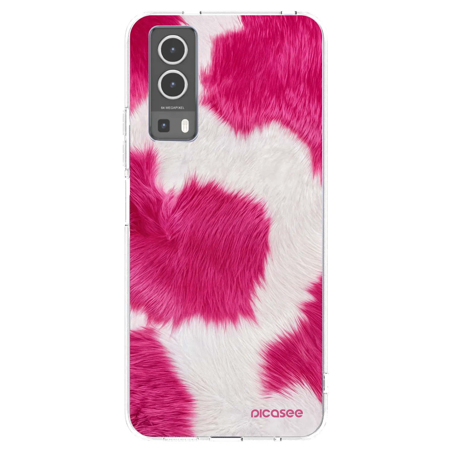 Picasee silikonski prozorni ovitek za Vivo Y72 5G - Pink Moo