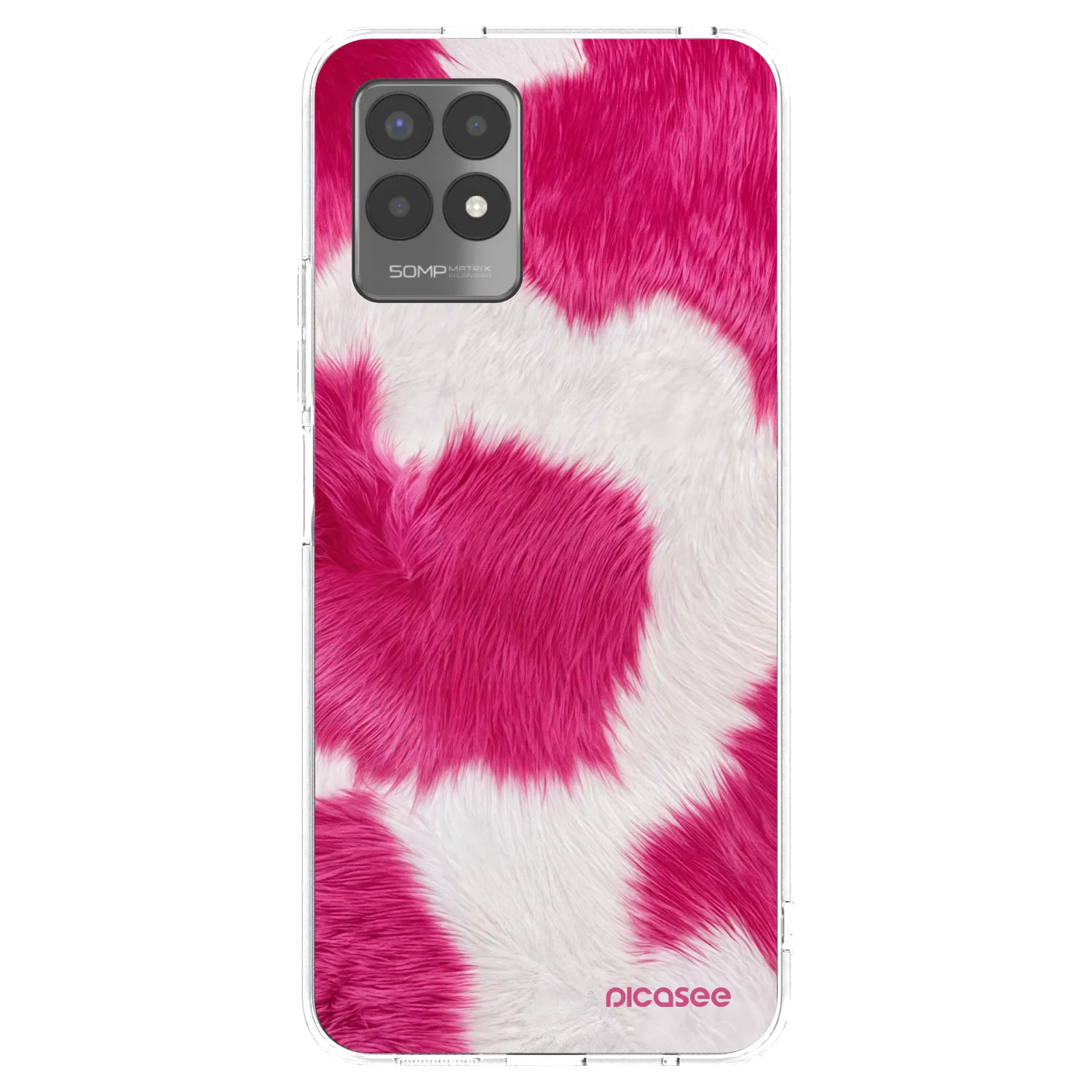 Picasee silikonski prozorni ovitek za Realme 8i - Pink Moo