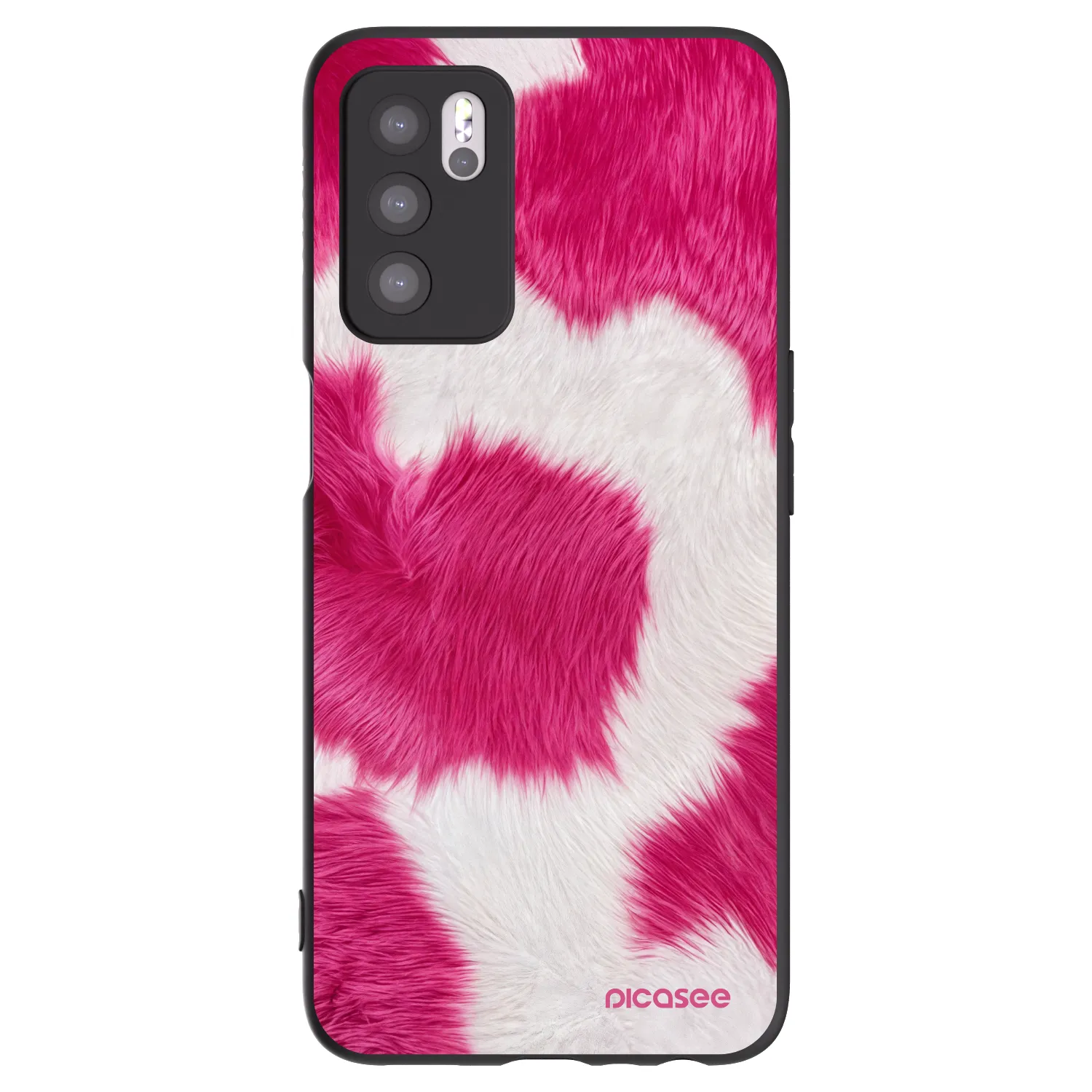 Picasee silikonski črni ovitek za OPPO A16s - Pink Moo