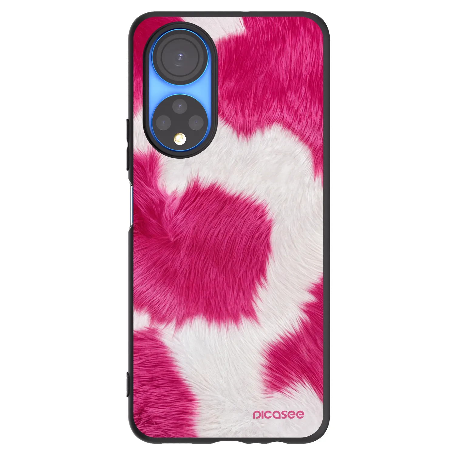 Picasee silikonski črni ovitek za Honor X7 - Pink Moo