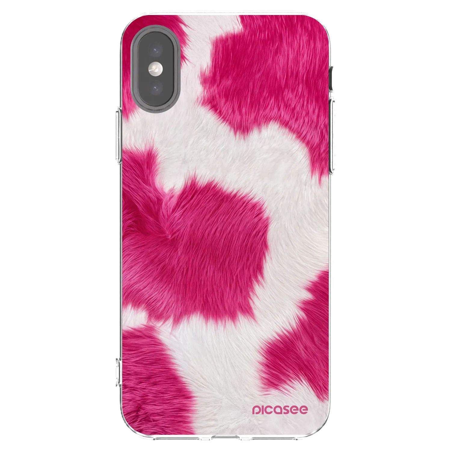 Picasee silikonski prozorni ovitek za Apple iPhone X/XS - Pink Moo
