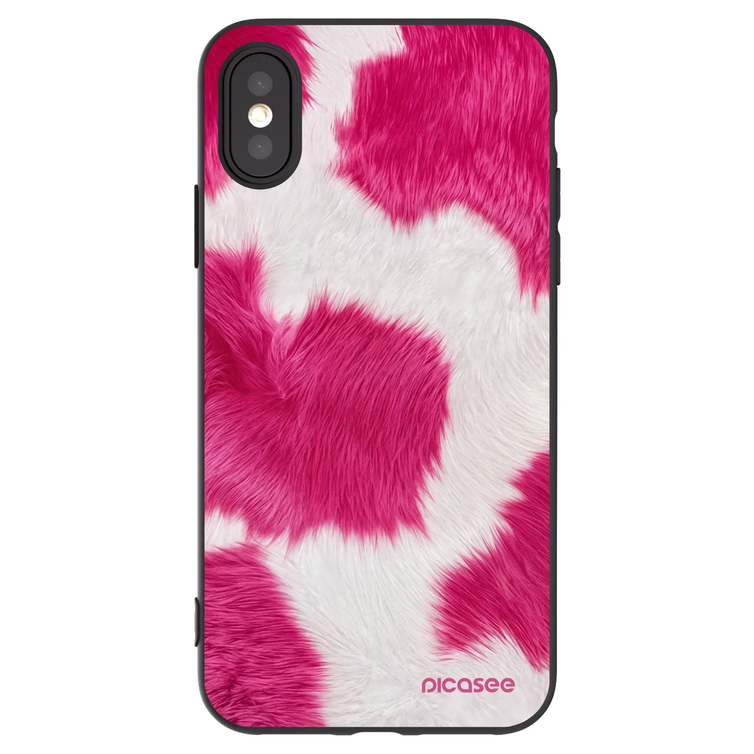 Picasee silikonski črni ovitek za Apple iPhone X/XS - Pink Moo