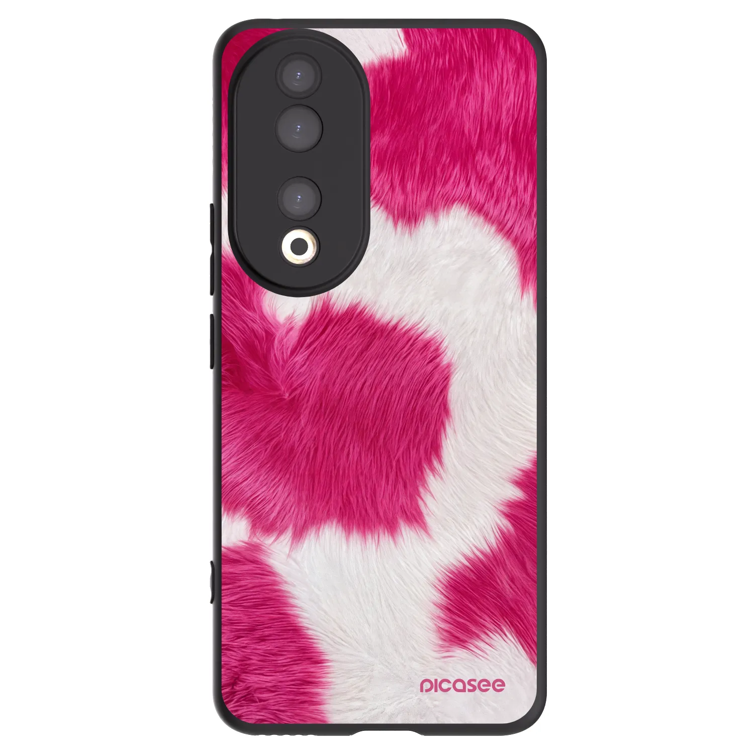 Picasee silikonski črni ovitek za Honor 90 5G - Pink Moo