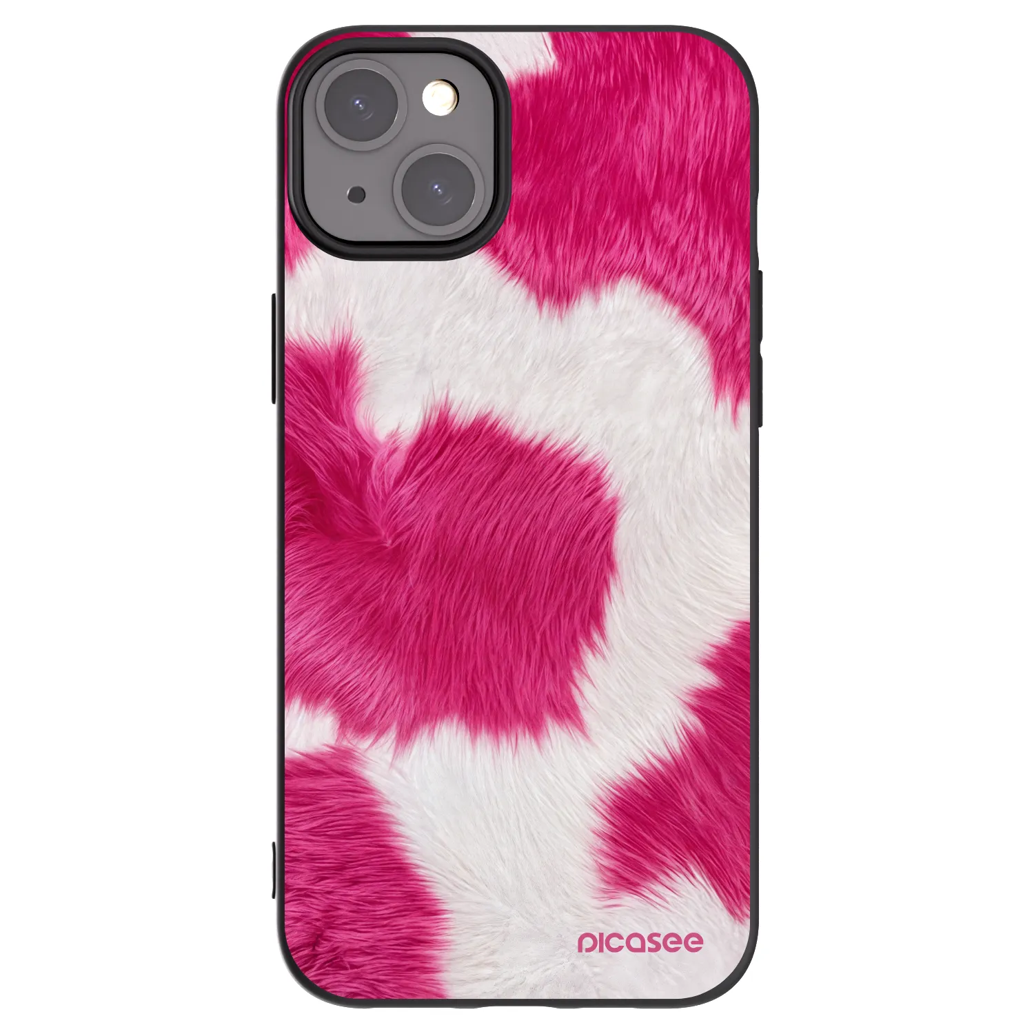 Picasee silikonski črni ovitek za Apple iPhone 15 Plus - Pink Moo