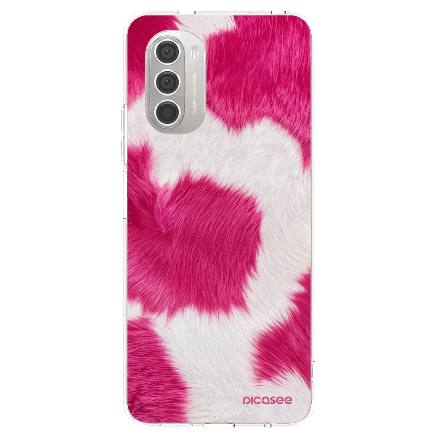 Picasee silikonski prozorni ovitek za Motorola Moto G51 - Pink Moo